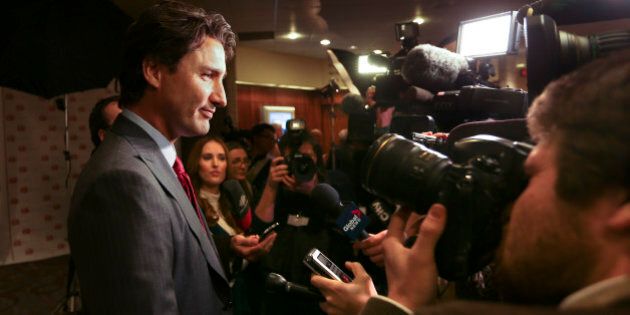 Toronto, ON - January 21 - Justin Trudeau speaks to the media.Former Prime Minister Jean Chretien was the subject of a tribute dinner at the Westin Harbour Castle in Toronto tuesday night. It was well attended by an A-list crowd to celebrate his 50 years of public service.January 21, 2014. (Richard Lautens/Toronto Star via Getty Images)