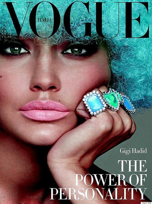 Gigi Hadid Rocks A Blue Wig On The Cover Of Vogue Italia
