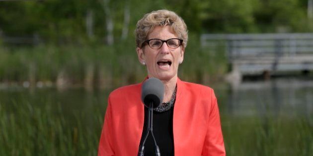 TORONTO, ON - JUNE 8 - Ontario Premier Kathleen Wynne announces Ontario's Five Year Climate Action Plan with at Evergreen Brick Works, Toronto, ON June 8, 2016. (Andrew Francis Wallace/Toronto Star via Getty Images)