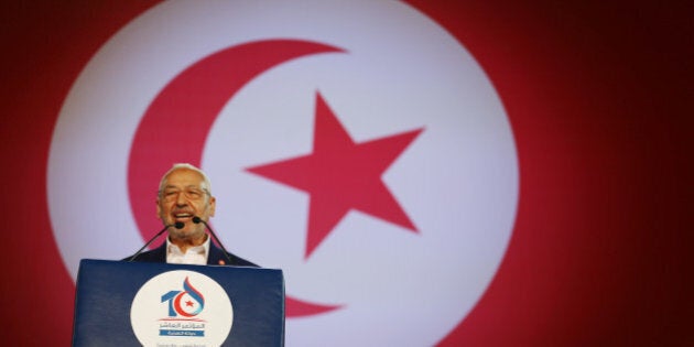 Rached Ghannouchi, leader of the Islamist Ennahda movement, speaks during the movement's congress in Tunis, Tunisia May 20, 2016. REUTERS/Zoubeir Souissi