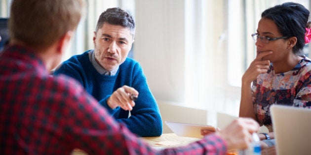 Business colleagues discussing a project