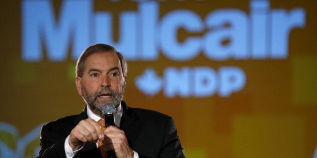 Canada's New Democratic Party (NDP) leader Tom Mulcair speaks at a campaign event in Toronto, Ontario, Canada, October 18, 2015. REUTERS/Jim Young
