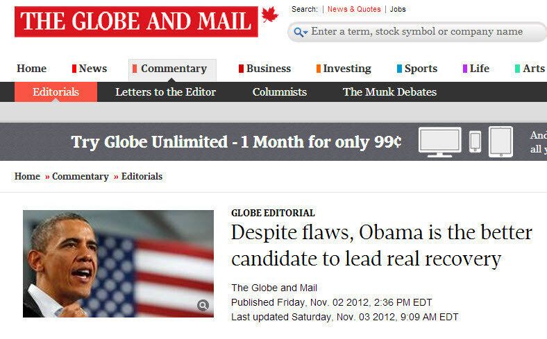 The Globe And Mail - Obama