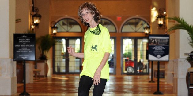 Prancercise founder and internet sensation Joanna Rohrback demonstrates her ?springy, rhythmic way of moving forward? at the Seminole Casino Coconut Creek on June 18, 2013 in Coconut Creek, Florida. (Photo by Jeff Daly/Invision/AP)