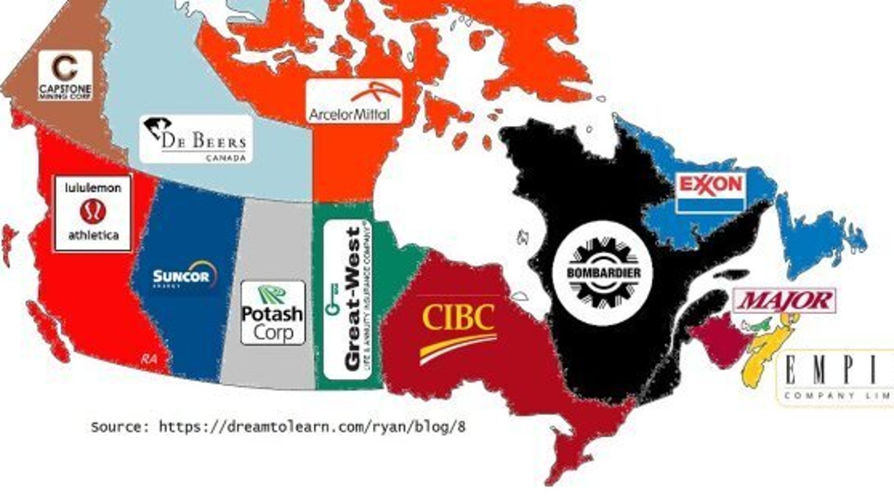 This Is Corporate Canada In 1 Map Photo Huffpost Canada Business