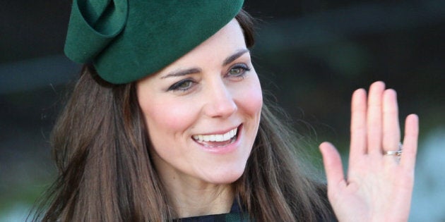 KING'S LYNN, ENGLAND - DECEMBER 25: Catherine, Duchess of Cambridge arrive for the Christmas Day service at Sandringham on December 25, 2013 in King's Lynn, England. (Photo by Chris Jackson/Getty Images)