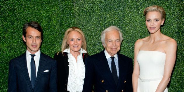 NEW YORK, NY - OCTOBER 28: (L-R) Andrew Lauren, Ricky Lauren, Ralph Lauren and Princess Charlene of Monaco attend the 'To Catch A Thief' RALPH LAUREN screening celebrating the PRINCESS GRACE FOUNDATION at The Museum of Modern Art on October 28, 2013 in New York City. (Photo by Noam Galai/WireImage)