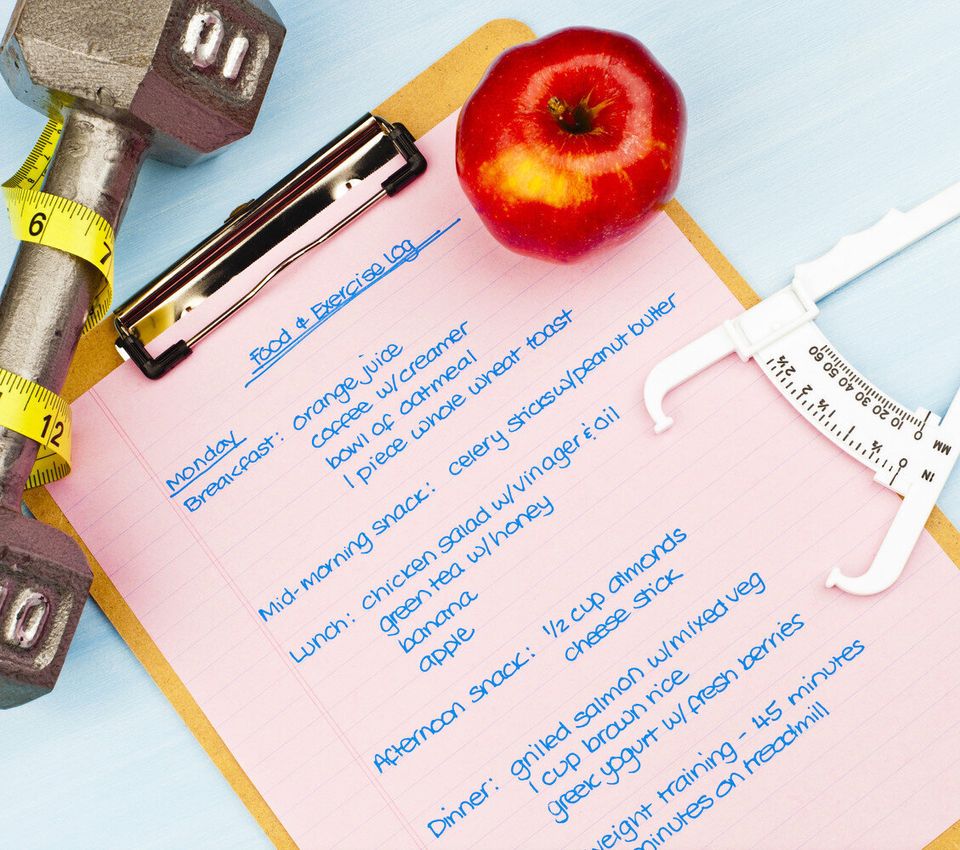 Use a journal or an app to track your diet and exercise
