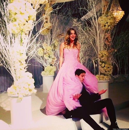 kaley cuoco pink dress (Pink Dress) Life Size Cutout Home & Kitchen Kaley Cuoco Wearing Pink Dress