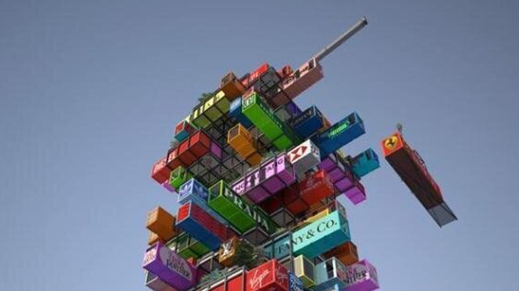 Jenga-Like Hotel Made of Stacked Shipping Containers - WebUrbanist