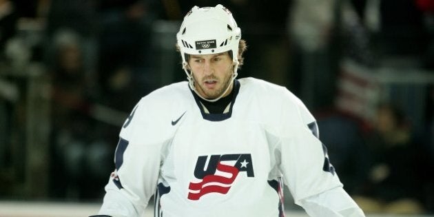 TURIN, ITALY - FEBRUARY 19: Mike Modano #9 of the United States skates off the ice after the USA was defeated 2-1 by Sweden in their men's ice hockey Preliminary Round Group B match during Day 9 of the Turin 2006 Winter Olympic Games on February 19, 2006 at the Torino Esposizioni in Turin, Italy. (Photo by Elsa/Getty Images)