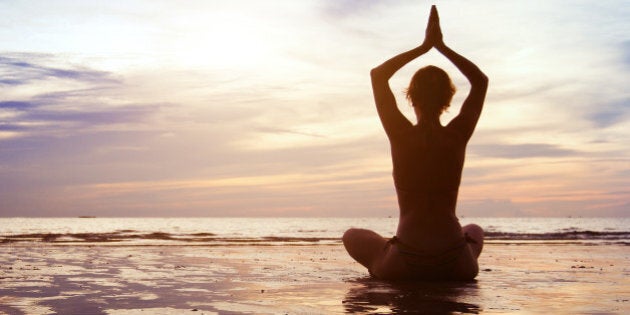 yoga at sunset