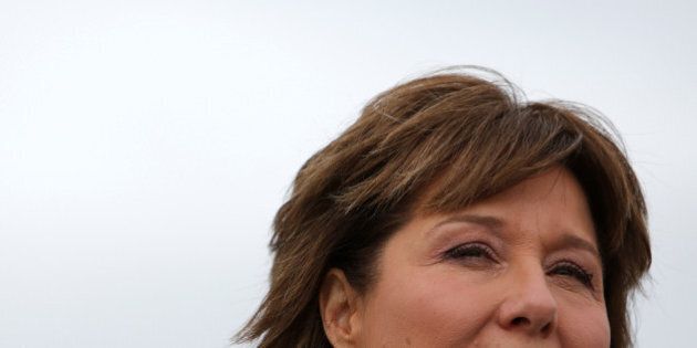 British Columbia Premier Christy Clark addresses the media during a campaign stop at Vancouver International Airport in Richmond, British Columbia, Canada May 8, 2017. REUTERS/Ben Nelms