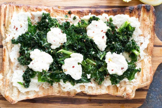 Grilled Lemon Kale Ricotta Flatbread