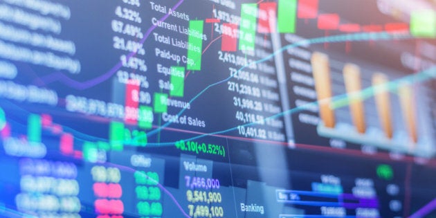 Candle stick graph chart of stock market investment trading