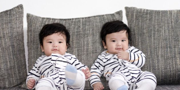 five months old asian twins