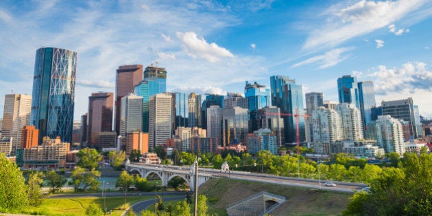 Summertime cityscape image of downtown Calgary, Alberta, Canada.