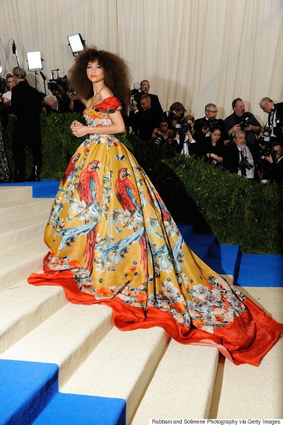 Great Outfits in Fashion History (Beauty Edition): Zendaya's Voluminous,  Brushed-Out Afro at the 2017 Met Gala - Fashionista