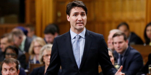 Canada's Prime Minister Justin Trudeau speaks about the U.S. air strikes in Syria during Question Period in the House of Commons on Parliament Hill in Ottawa, Ontario, Canada, April 7, 2017. REUTERS/Chris Wattie