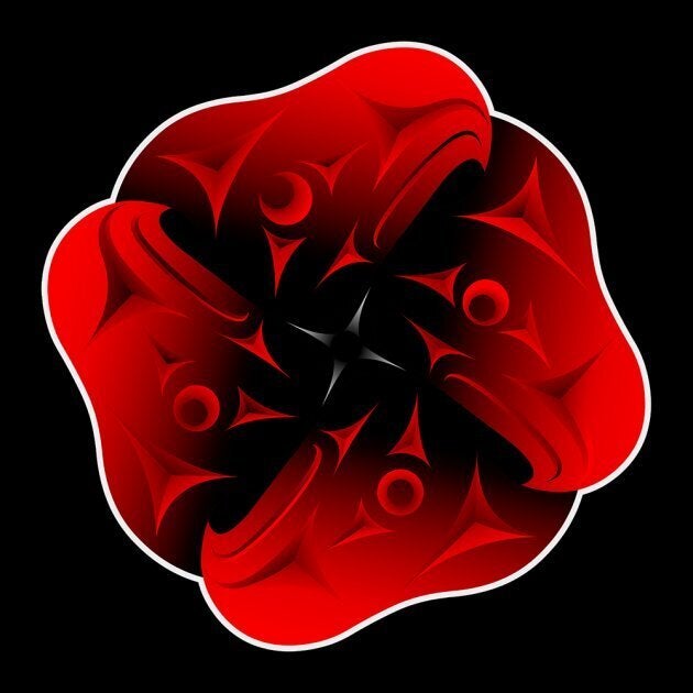 This design was created by B.C. artist Andy Everson to honour Indigenous Veterans Day.