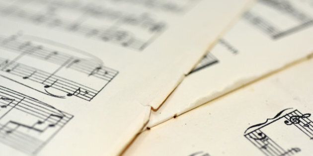 Abstract view of music. Book with notes.