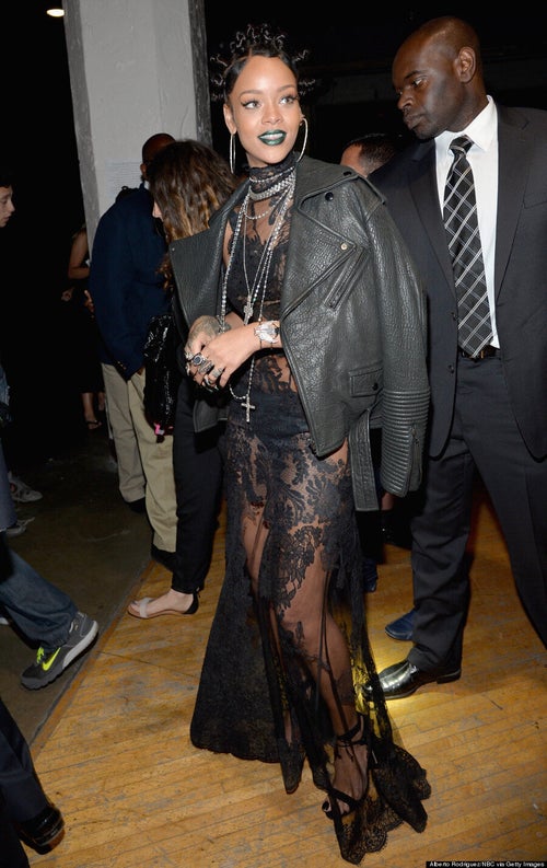 Rihanna Flaunts Her Underwear In See-Through Lace Dress | HuffPost Style