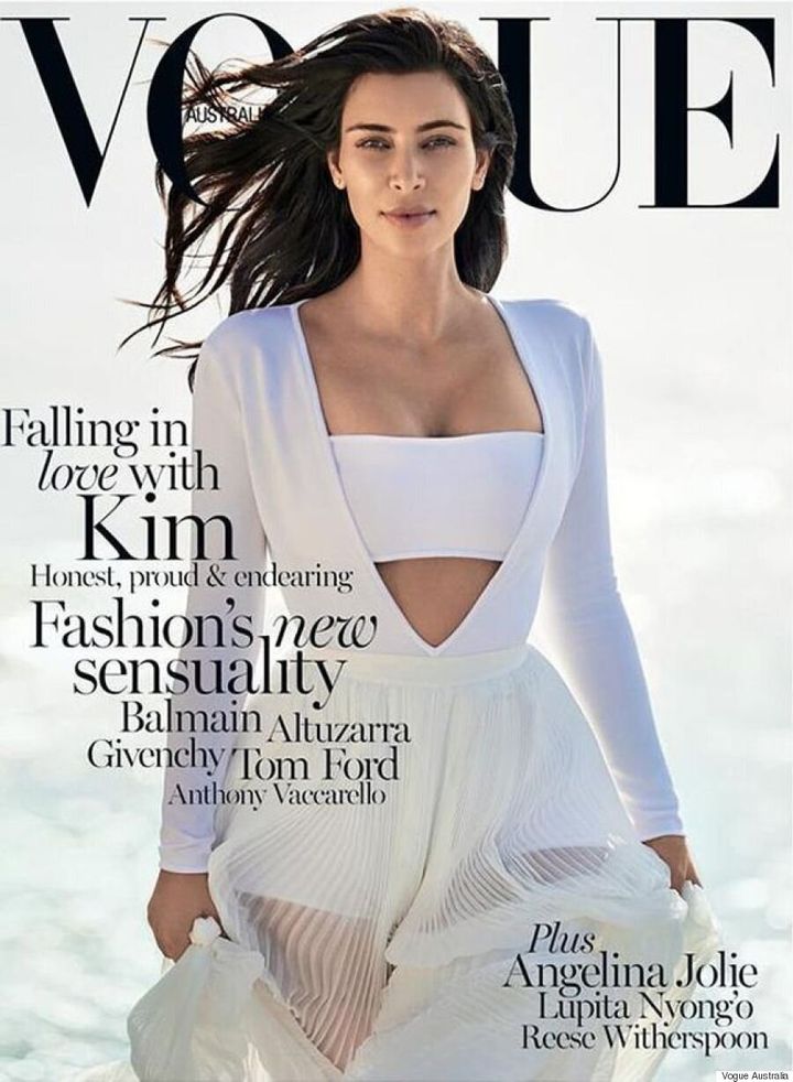 Kim Kardashian Covers Vogue Australia Wearing Yeezy | HuffPost Style