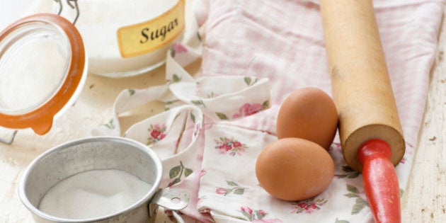 Studio shot of cake ingredients