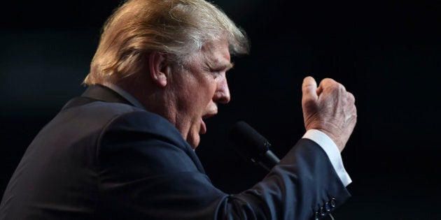 CHARLESTON, WV - MAY 5: Republican presidential candidate Donald Trump addresses his supporters during a rally at the Charleston Civic Center on May 5, 2016 in Charleston, WV. (Photo by Ricky Carioti/The Washington Post via Getty Images)