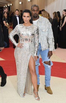 Kim Kardashian West and Kanye West in Balmain