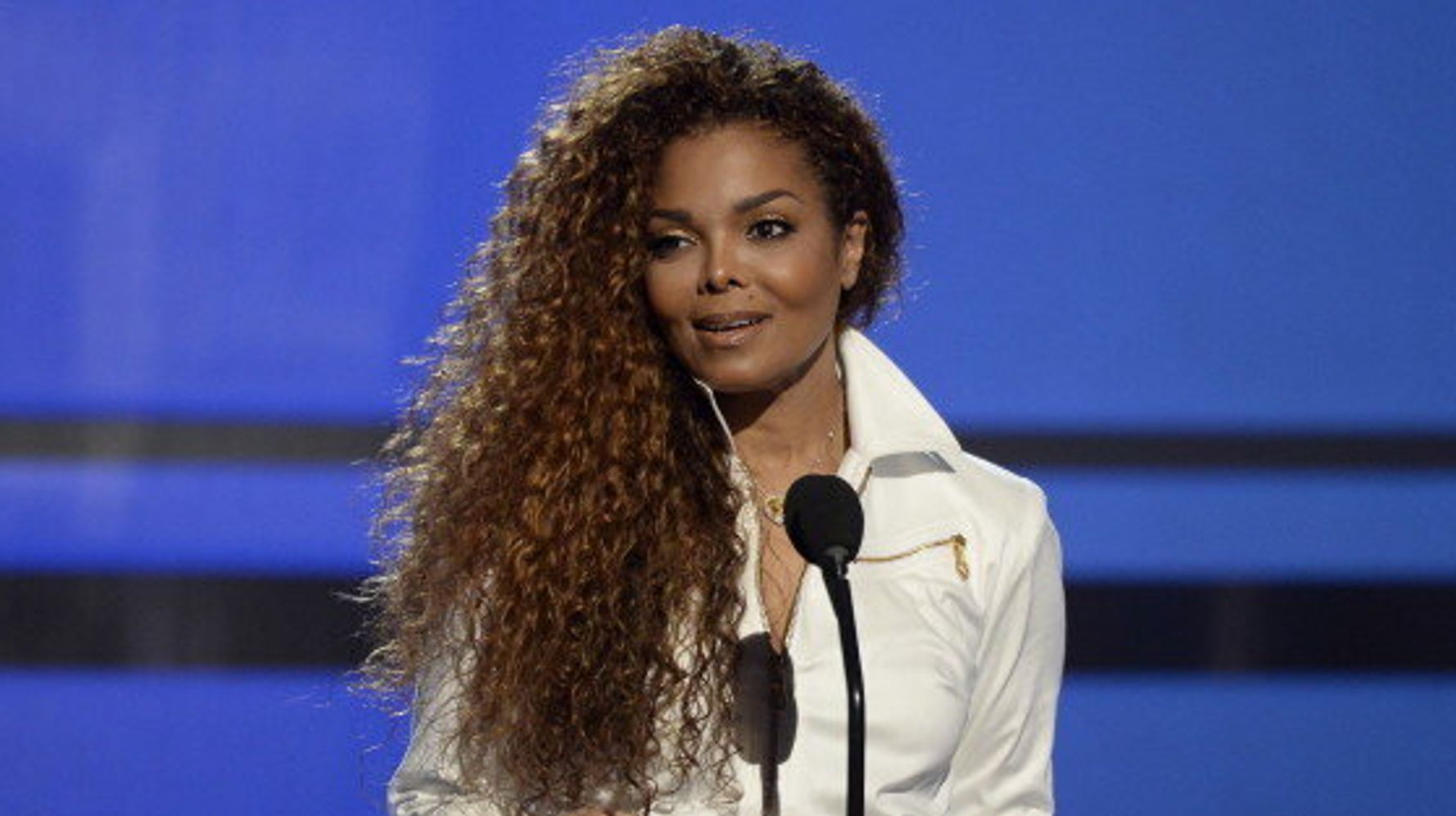 US Singer Janet Jackson leaves the presentation of Louis Vuitton