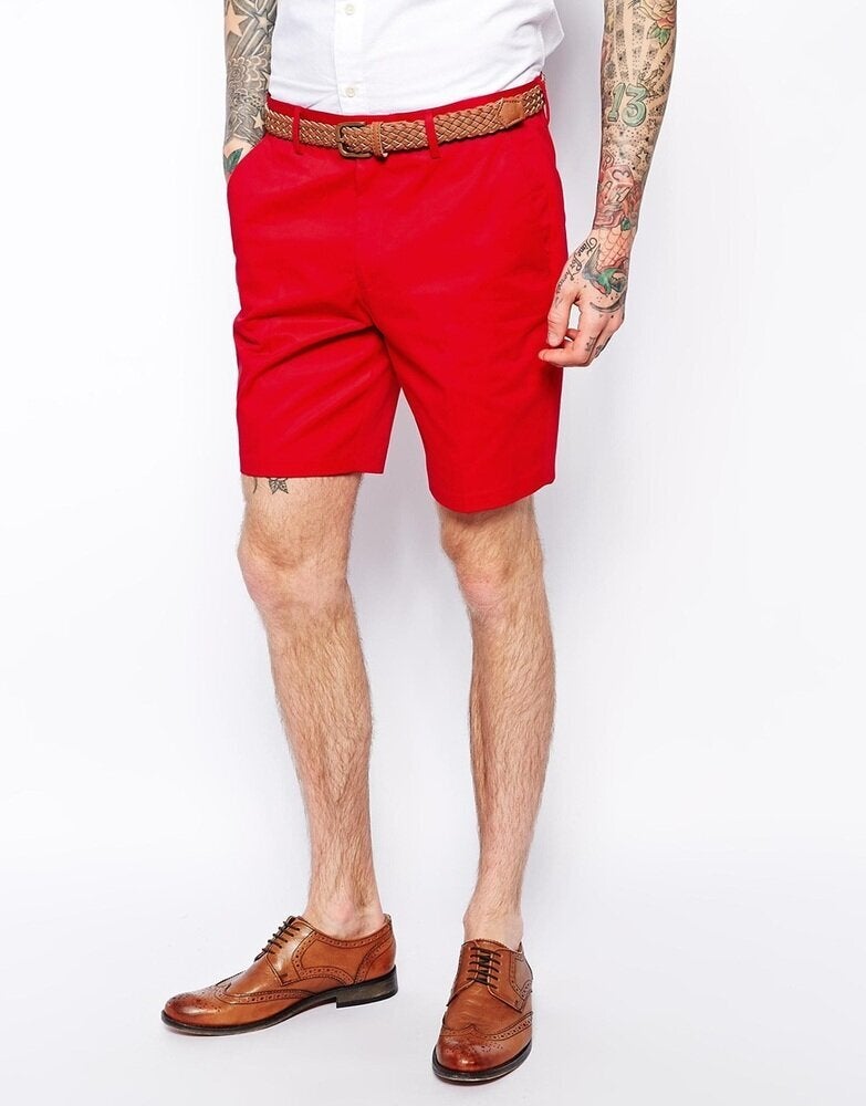 Slim Fit Shorts In Red