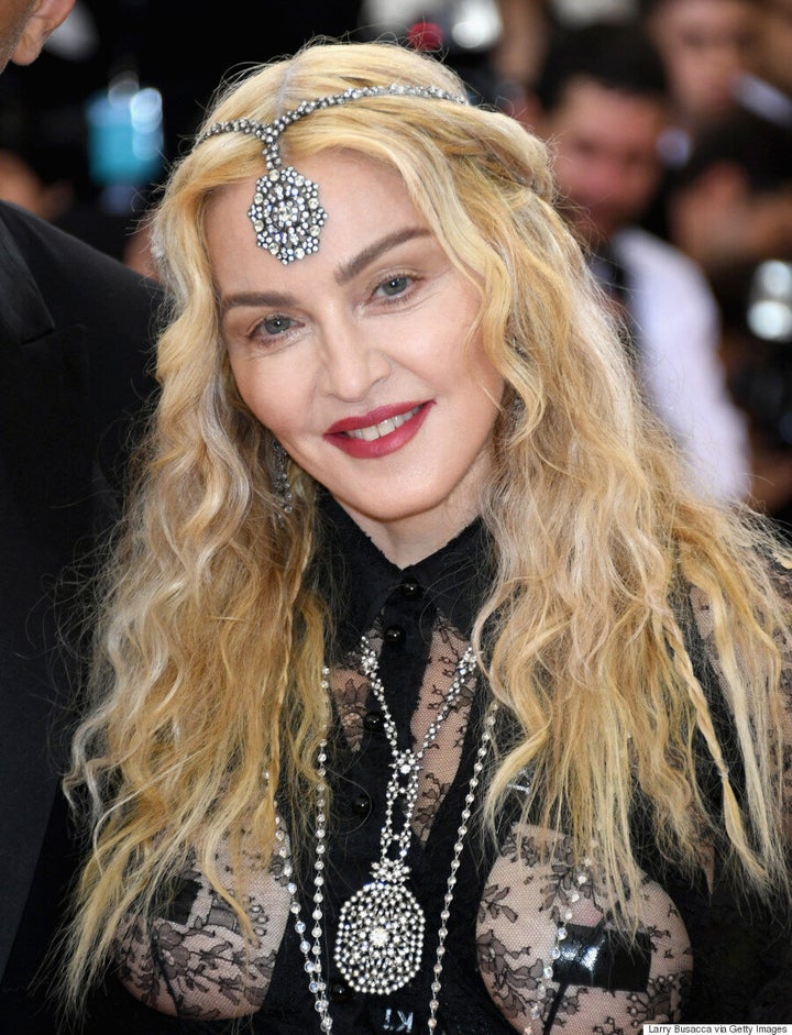 2016 Met Gala Madonna Lets It All Hang Loose In Revealing Givenchy Gown Huffpost Style