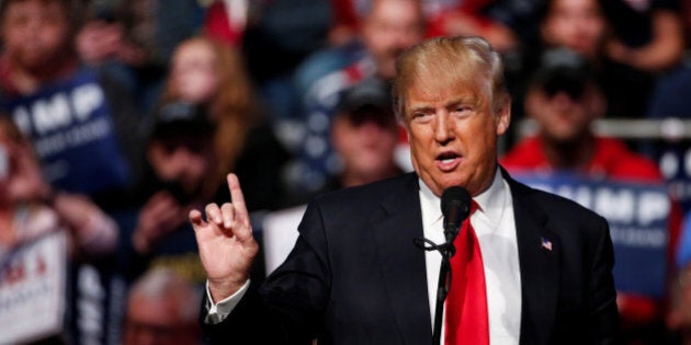 U.S. Republican presidential candidate Donald Trump speaks during a campaign rally at the Allen County War Memorial Coliseum in Fort Wayne, Indiana, U.S., May 1, 2016. REUTERS/Kamil Krzaczynski