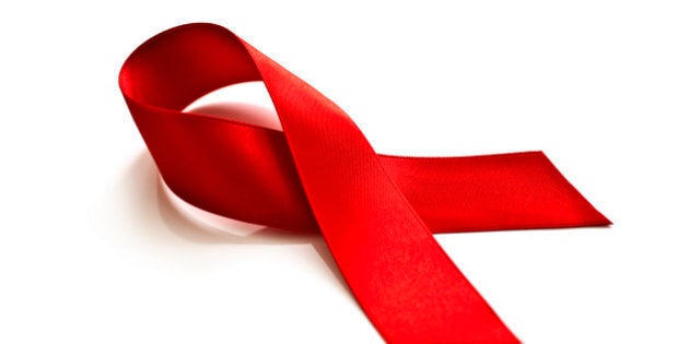 Aids Awareness Ribbon. Isolated on white.