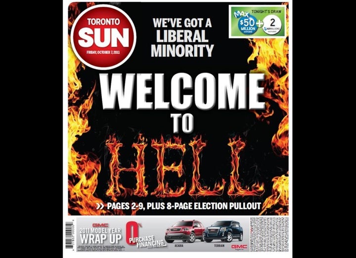 Toronto Sun S Ontario Election Front Page Is Just As Ridiculous As You Would Expect Huffpost Canada Politics