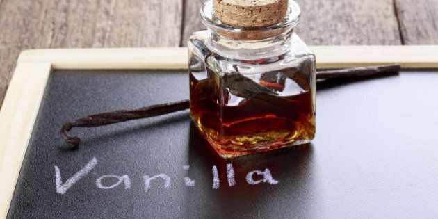 Bottle of homemade vanilla essence