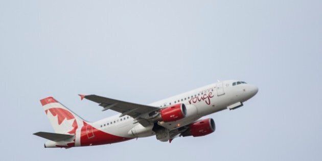 TORONTO, ON - December 19: Air Canada Rouge takes off at Toronto Pearson International Airport on the busiest travel day of the year. (Randy Risling/Toronto Star via Getty Images)