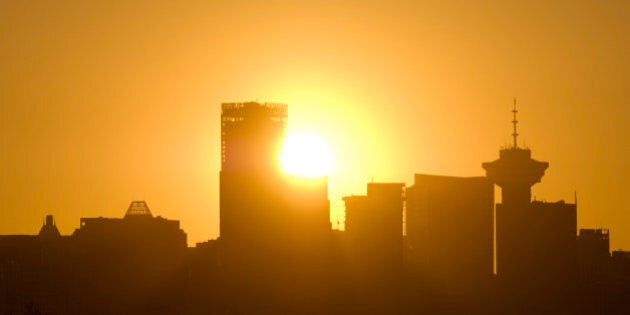 Vancouver skyline at sunset