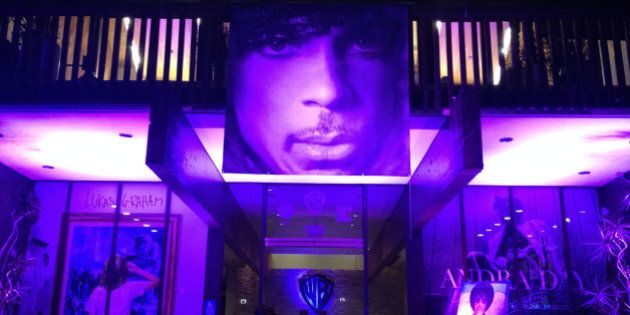 Prince Tribute at the Warner Music Building in Burbank, CA on April 26, 2016. Credit: David Edwards/MediaPunch/IPX