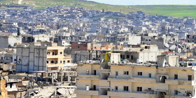 Kobane, Syria - March 31, 2015: Destruction of Kobane - kurdish city in northern Syria.