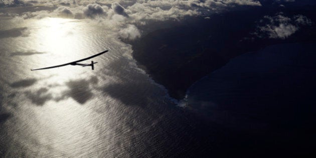 In this photo provided by Solar Impulse, the solar powered plane,