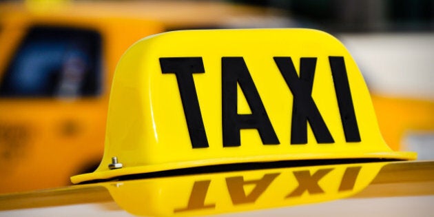 taxi sign close up