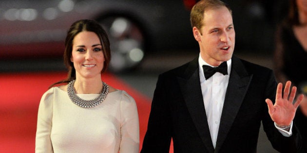 Britain's Prince William, Duke of Cambridge, and his wife Catherine, Duchess of Cambridge, arrive to attend the royal film premier of 'Mandela: Long Walk to Freedom' in central London on December 5, 2013. The film is adapted from former South African President Nelson Mandela's auto-biography and chronicles the life journey from his childhood in a rural village through his struggle for rights during the apartheid era and his inauguration as the first democratically elected president of South Africa. AFP PHOTO/BEN STANSALL (Photo credit should read BEN STANSALL/AFP/Getty Images)