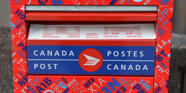 TORONTO, ON - APRIL 20: A Canada Post Mail box. (Carlos Osorio/Toronto Star via Getty Images)