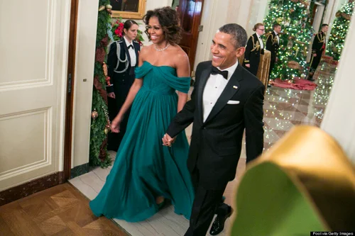 Michelle Obama Dazzles In Green Marchesa Gown At 2013 Kennedy Center Honors  (PHOTOS) | HuffPost Style