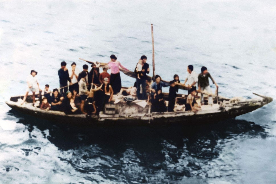 The boat Nguyen's parents used to escape Vietnam. 