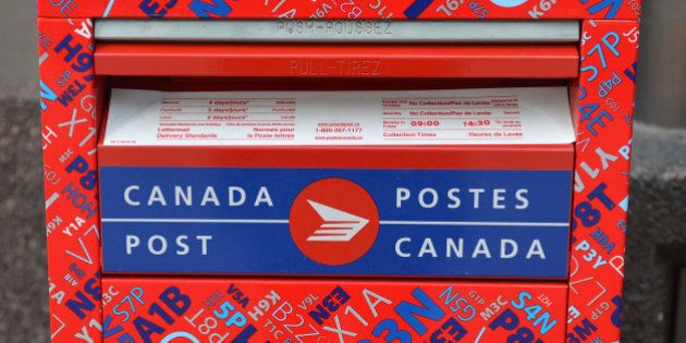 TORONTO, ON - APRIL 20: A Canada Post Mail box. (Carlos Osorio/Toronto Star via Getty Images)