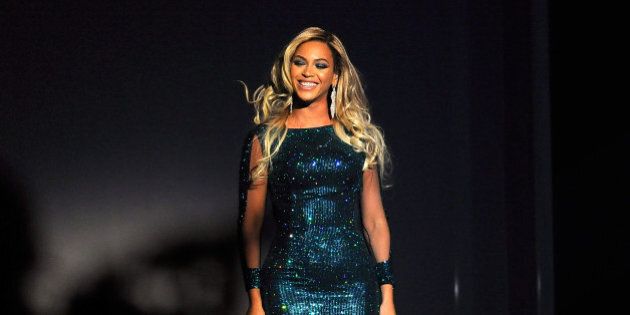 LONDON, ENGLAND - FEBRUARY 19: Beyonce performs at The BRIT Awards 2014 at 02 Arena on February 19, 2014 in London, England. (Photo by Matt Kent/WireImage)