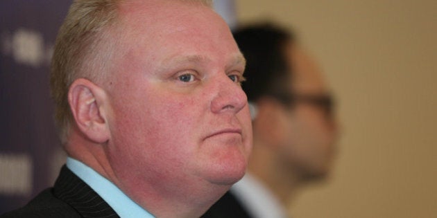 TORONTO, ON - JANUARY 2: Rob Ford looking a little lighter. Mayor Rob Ford Denzil Minnan-Wong and Deputy Mayor Norm Kelly announced the plan to start cleaning up the downed trees from the big Christmas storm. Toronto, January 2, 2014. (Rene Johnston/Toronto Star via Getty Images)